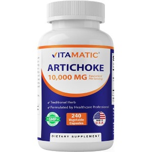 Artichoke Extract Vegetable Capsules 10000mg - 240 Count Capsules - 1 of 4