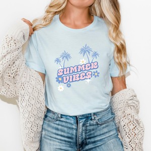 Simply Sage Market Summer Vibes Palm Trees Floral Short Sleeve Tee - 1 of 4