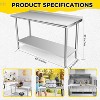 Acekool 36" NSF Stainless Steel Prep Table – 2-Tier Commercial Workstation for Kitchen, Garage & Restaurant Use - 4 of 4