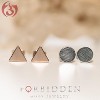 Geo-Shaped Surgical Steel Brushed Finish Stud Earrings - 3 of 4
