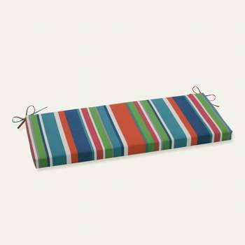 St. Lucia Stripe Outdoor Bench Cushion Blue - Pillow Perfect