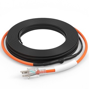 VEVOR Self-Regulating Pipe Heating Cable, 40FT 5W/FT Heat Tape for Pipes Freeze Protection, Water Pipe Heat Cable with Built-in Thermostat, Orange - 1 of 4