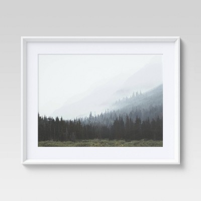 24" x 30" Foggy Tree Landscape Framed Wall Art - Threshold™