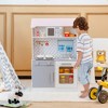 Costway 2-in-1 Double Sided Kids Toy Tools Kitchen Playset & Dollhouse W/  Accessories & Furniture : Target