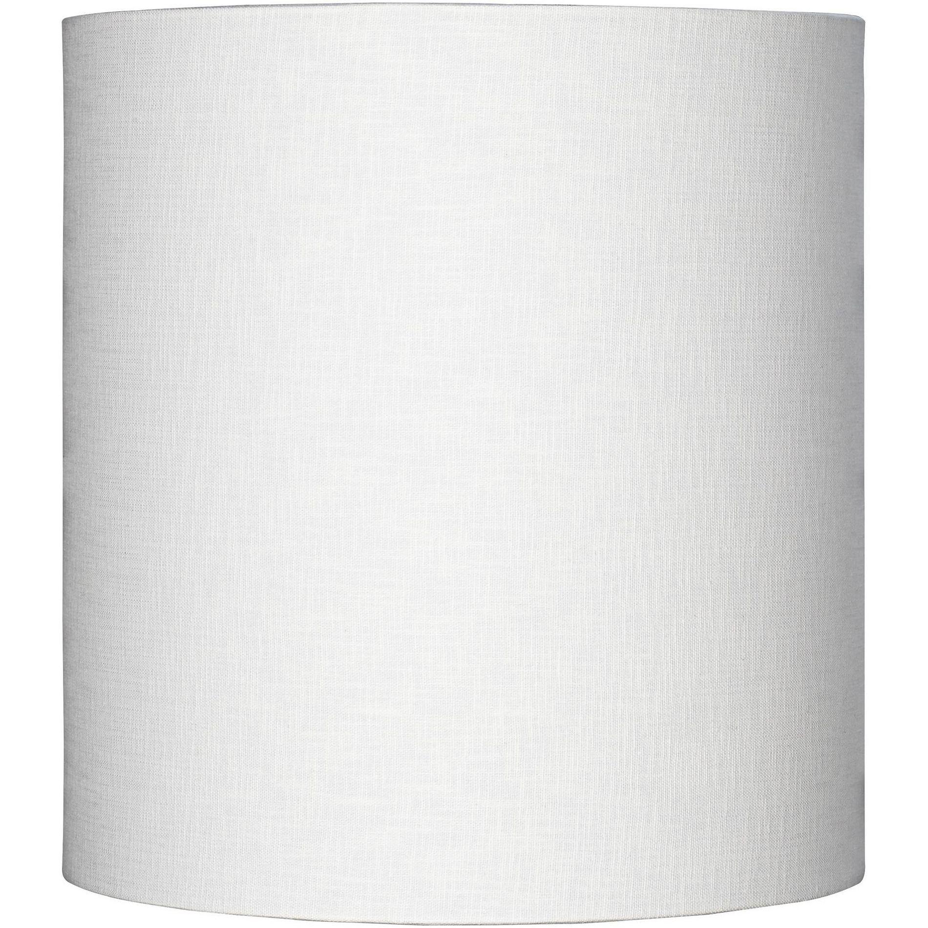 Springcrest White Tall Linen Medium Drum Lamp Shade 14" Top x 14" Bottom x 15" High (Spider) Replacement with Harp and Finial