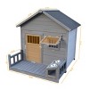 LAOTIES 44'' Large Outdoor Dog House with Porch for Large Dogs,Wooden Weatherproof Pet Shelter with Lockable Door And Asphalt Roof - 2 of 4