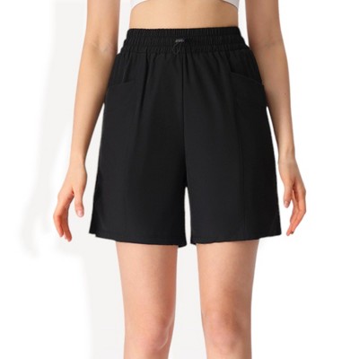Anna-Kaci Active Women's Mid-Length Elastic Waist Shorts with Side Pockets Lightweight for Everyday Wear