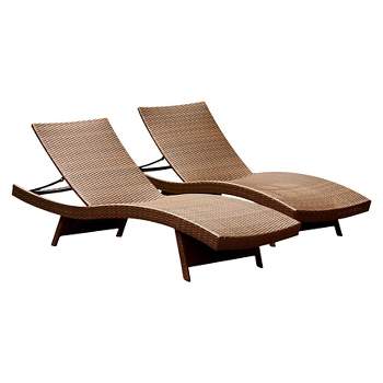 2pk Manchester Outdoor Adjustable Wicker Chaise Lounge - Abbyson Living