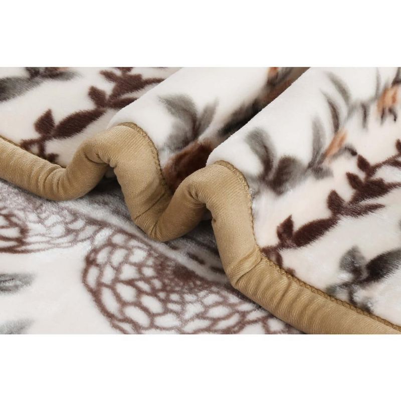 Nestl Extra Heavy Velvet Fleece Blanket, Reversible Printed Raschel Korean Style Bed Blanket, 3 of 6