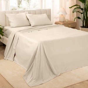 400 Thread Count Organic Cotton Sateen Bed Sheet Set by Bare Home - 1 of 4