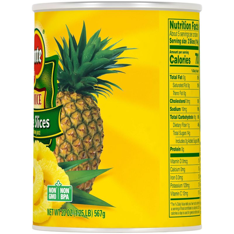 Del Monte Pineapple Slices in 100% Juice 20oz, 3 of 6