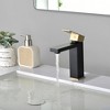Sumerain Bathroom Sink Faucet Black and Gold Bathroom Faucet Stainless Steel 1 Handle Single Hole - 3 of 4