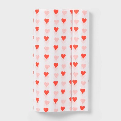 Valentine's Day 8ct Pegged Tissue Red Heart on Cream - Spritz™