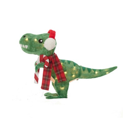 Everstar 24'' UL PLUSH T REX WITH EARMUFF SCULPTURE, Green