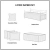 Vynxaria 6-Piece Reversible Scalloped Edge Daybed Cover Set - Cottage Charm, Twin Size - 4 of 4