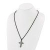Chisel Stainless Steel Brushed and Textured Gun Metal IP-plated Cross on a 24" Wheat Chain Necklace - 3 of 4