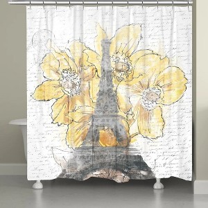 Laural Home Daffodil Blooms Eiffel Tower Shower Curtain - 1 of 1