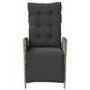 vidaXL Reclining Patio Chair - Adjustable Backrest & Footrest, Comfortable Cushions, Gray Poly Rattan, 22.4"x24"x36.6". - 4 of 4