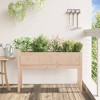 vidaXL Garden Planter with Legs - Solid Pine Wood - Outdoor Flower Box - 43.3"x12.2"x27.6" - Natural Brown Patio Decoration - 3 of 4