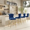 QingMoon Wingback Bar Stools, Velvet Counter Height Chairs Set of 2 with Gold Chrome Base Footrest and Nailheads Trim for Kitchen Island, Cafe - 3 of 4