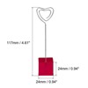 Unique Bargains Metal Resin Cube Base Heart Shape Pictures Memo Place Card Holder 3 Pcs - 2 of 4