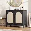2 Pack Rattan Sideboard Buffet Cabinet,Kitchen Storage with Adjustable Shelves, Accent Console Table with Ample Storage Space for Living Room - 4 of 4