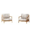 Christopher Knight Home Shane Rustic Patio Acacia Wood Club Chair with Water-Resistant Cushion, Teak /Beige - 2 of 4