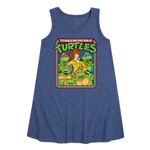 - Teenage Mutant Ninja Turtles - Retro Group April Graphic Sleeveless Aline Dress - 1 of 4