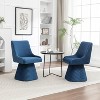 SEYNAR Modern Velvet 360 Degree Swivel Armless Dining chair Set of 2 - 2 of 4
