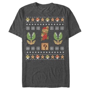 Men's Nintendo Ugly Christmas Mario Question T-Shirt - 1 of 4