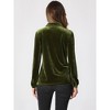 INSPIRE CHIC Women's Pocket Front Velvet Long Sleeve Casual Button Down Shirt - 4 of 4