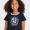 Girls' Say it 3 Times Short Sleeve Graphic T-Shirt - White/Black - 2 of 4