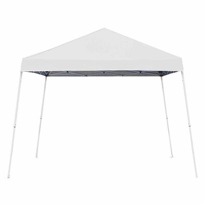 Z-Shade 10 x 10 Foot Push Button Angled Leg Instant Shade Outdoor Canopy Tent Portable Shelter with Steel Frame and Storage Bag, White