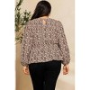 Women's Peplum Hem Zebra Printed Blouse - PLUS - Oddi - 2 of 2