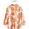Nlife Women Pineapple Printed Lapel Collar Half Sleeves Buttons Down Blouse Shirt - 3 of 4