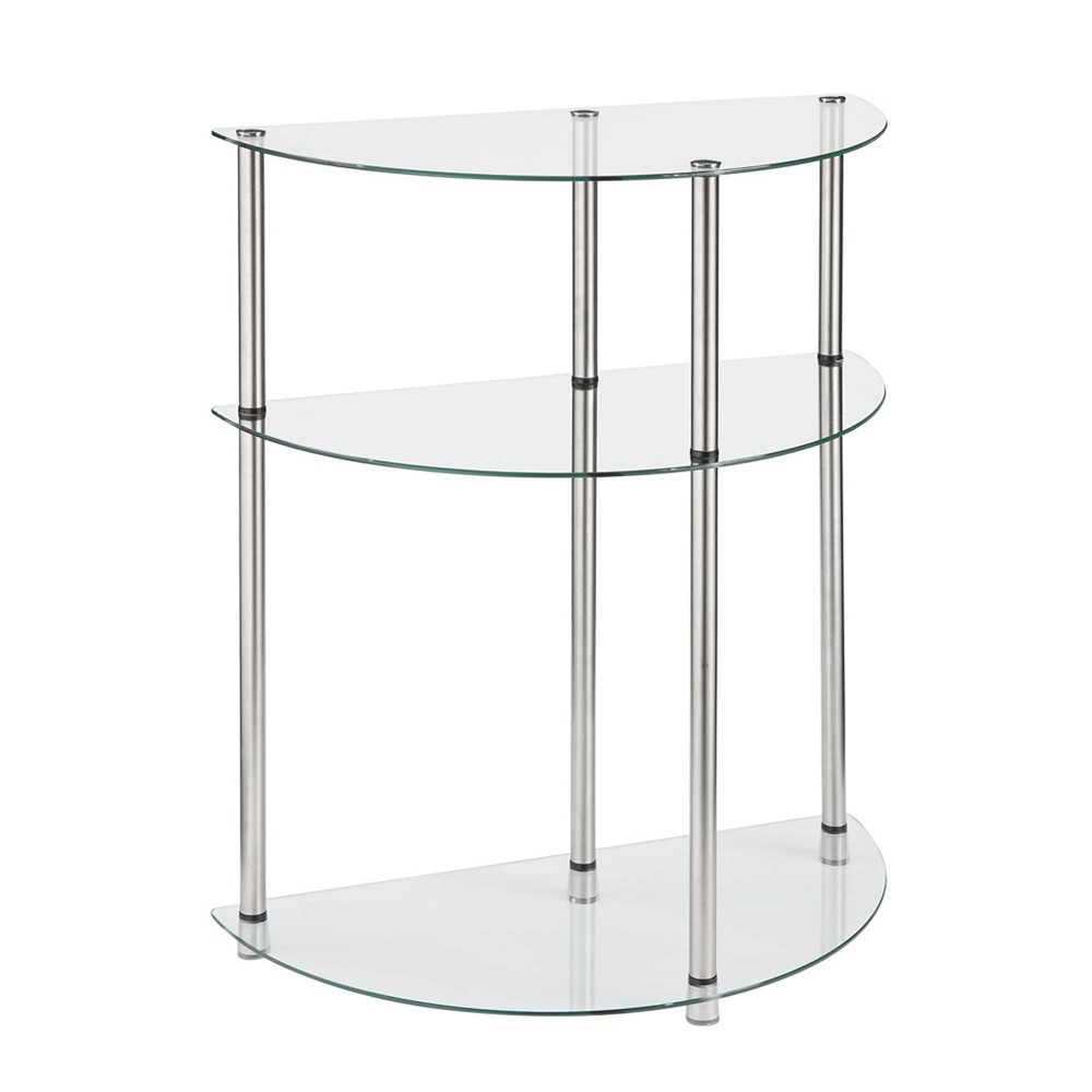 Photos - Coffee Table Classic Glass 3 Tier Entryway Table Clear Glass - Breighton Home