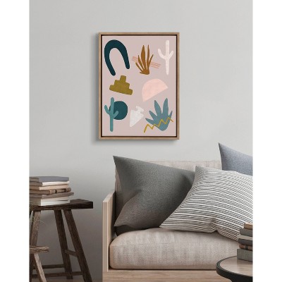 18" x 24" Sylvie Desert Shapes by Sarah Eisenlohr Framed Wall Canvas Gold - Kate & Laurel All Things Decor