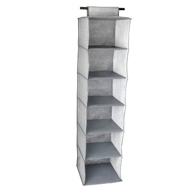 Simplify 6 Shelf Closet Organizer Gray