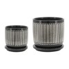 Maggift Planters Vertical Lines Planter with Saucer, Decorative Plant Pots for Living Room, Garden, Balcony, Home Decor, Black 10"*10"*10" - 2 of 4