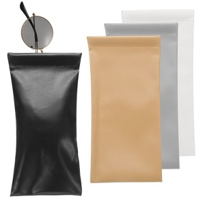 Unique Bargains PU Leather Squeeze Top Soft Eyeglass Cases 4 Pcs 3.5" x 7.1" - 1 of 4