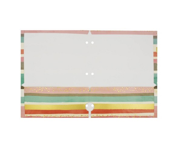 2 Pocket Paper Folder Pastel Stripes & Gold Dots - greenroom