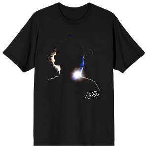 Lily Rose Singer Silhouette Lens Flare Crew Neck Short Sleeve Men's Black T-shirt - 1 of 3