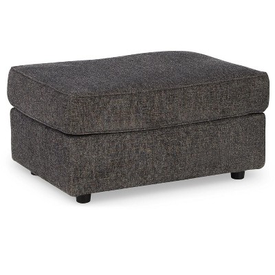 34'' Slate Gray Upholstered Rectangular Ottoman