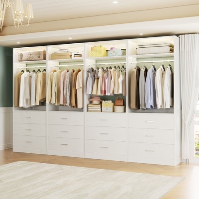 Aheaplus Freestanding 24" Closet System with 3 Wood Drawers