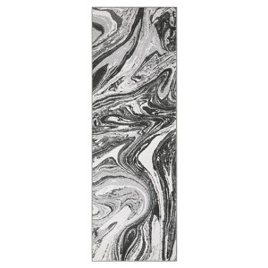 Modern Abstract Bedroom Living Room Rugs, Washable Low Pile Non Slip Dining Room Carpet - 1 of 4