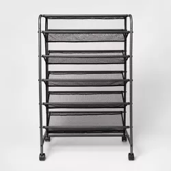 Double Sided Rolling Shoe Rack Black - Room Essentials™