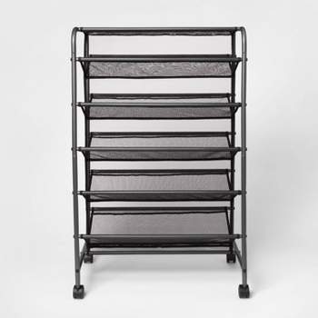 Double Sided Rolling Shoe Rack Black - Room Essentials™