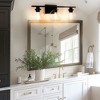 DORESshop Elegant 25 in. 3-Light Matte Black Bathroom Vanity Light, Modern Farmhouse Wall Sconce with Open Globe Glass Shades - 4 of 4