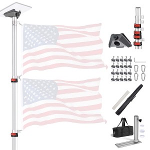 Yescom EZ GO 14ft Telescopic Flag Pole Kit with Starlink Mini Pipe Adapter & Tire Mount Base for Outdoor Tailgate Party - 1 of 4