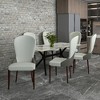 LeisureMod Havana Modern Leather Dining Chair – High Back Side Chair with Curved Backrest and Rubberwood Legs for Kitchen and Dining Room Set of 2 - 3 of 4